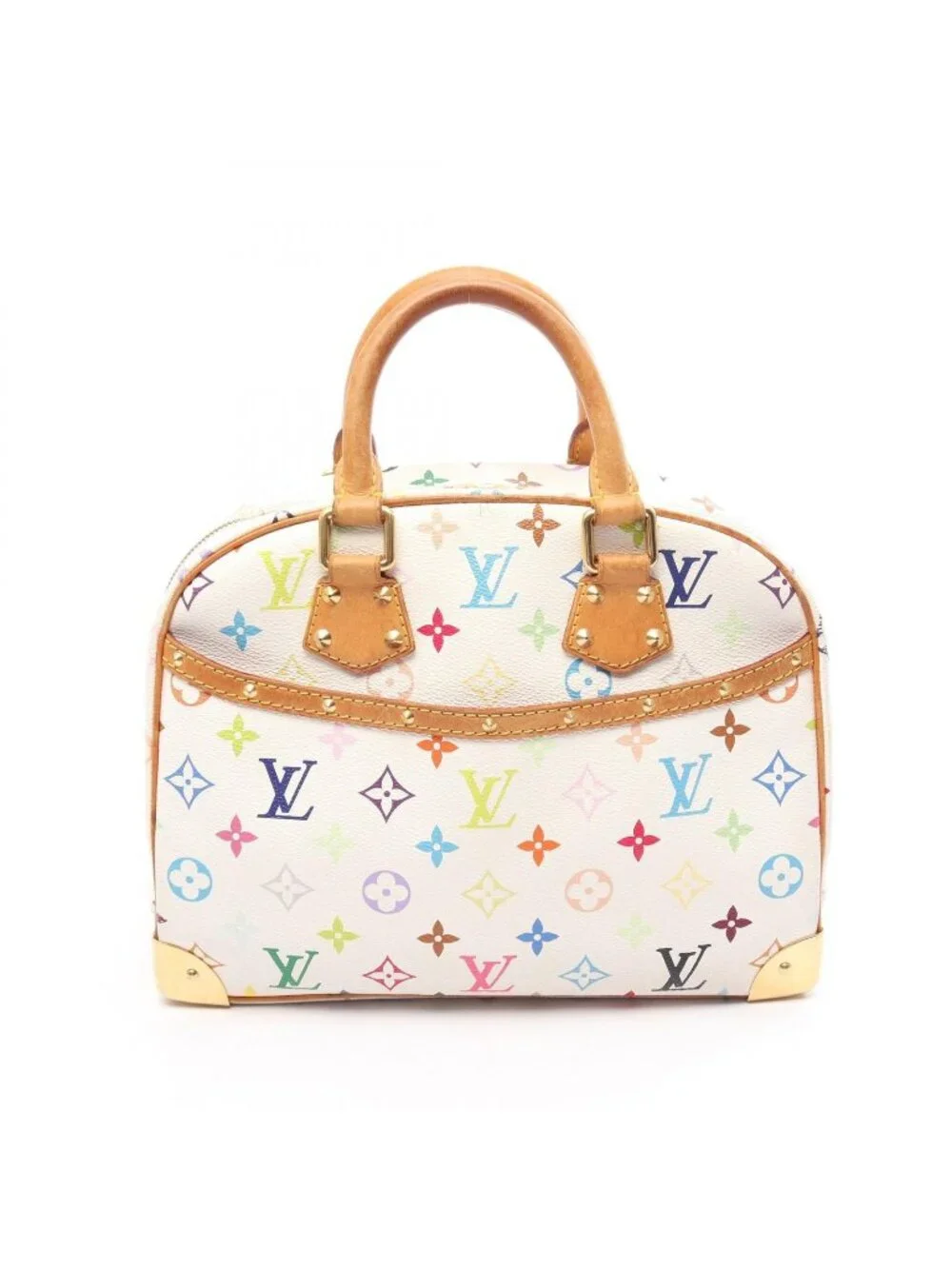 Louis Vuitton Handbag Trouville Blanc Canvas Leather